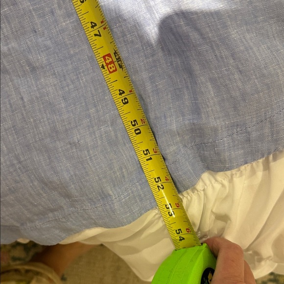 J Crew Sold Out Cabana Linen Dress Elegant Blue Full Slip Pockets XL - Picture 11 of 11